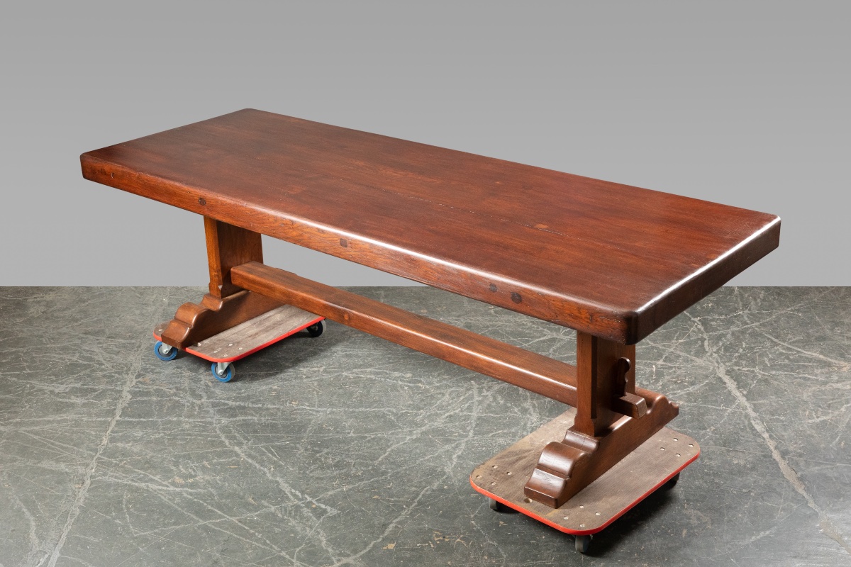 Importante table monastère de ferme en chêne massif – Longueur 253 cm-photo-4