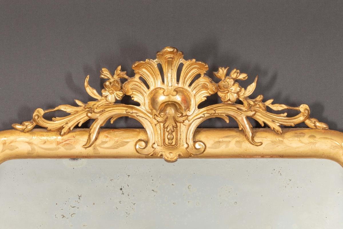 Gilded Stuccoed Wood Mirror-photo-2