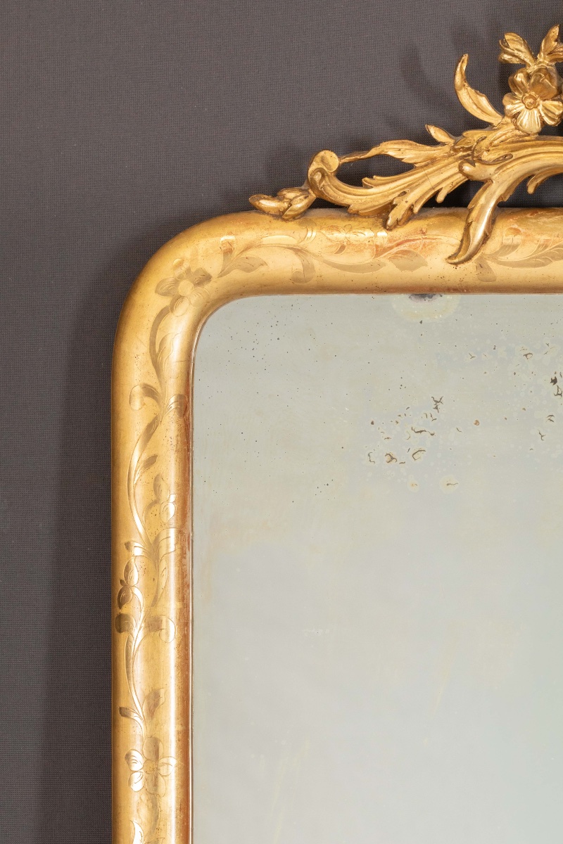 Gilded Stuccoed Wood Mirror-photo-3