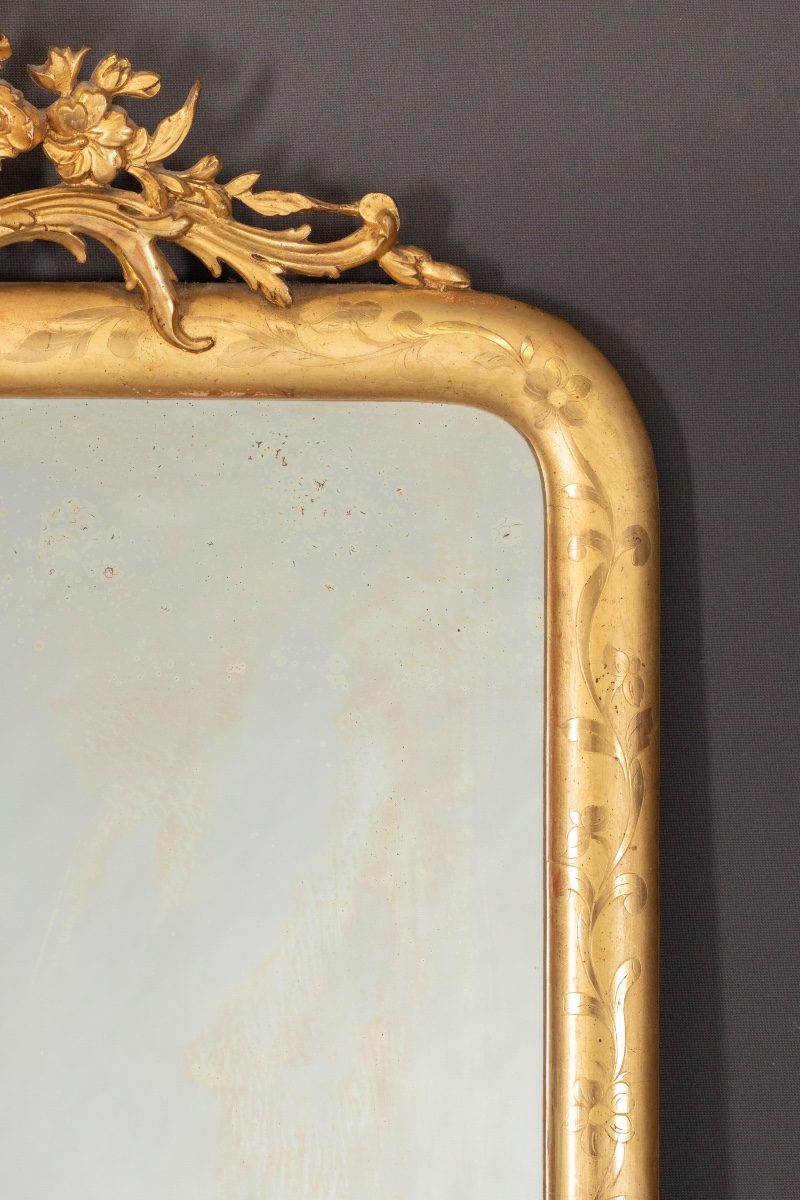 Gilded Stuccoed Wood Mirror-photo-4