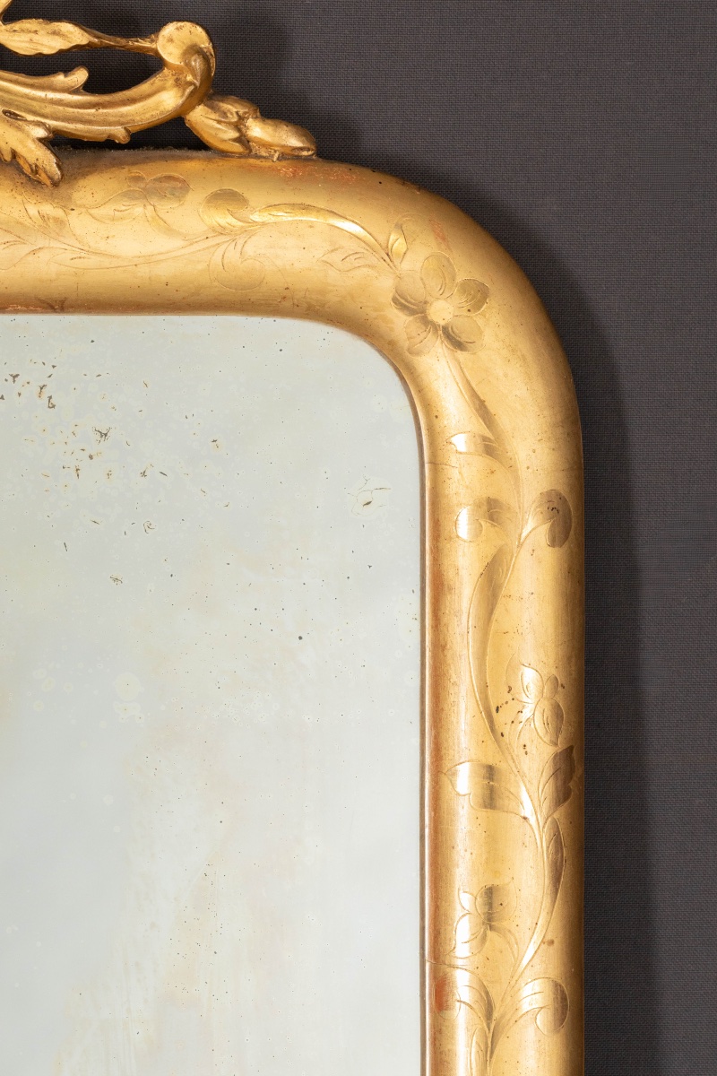 Gilded Stuccoed Wood Mirror-photo-5
