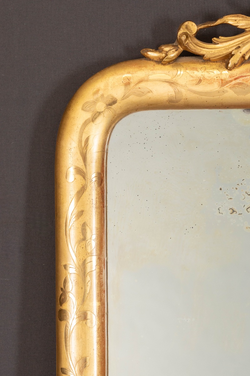Gilded Stuccoed Wood Mirror-photo-6