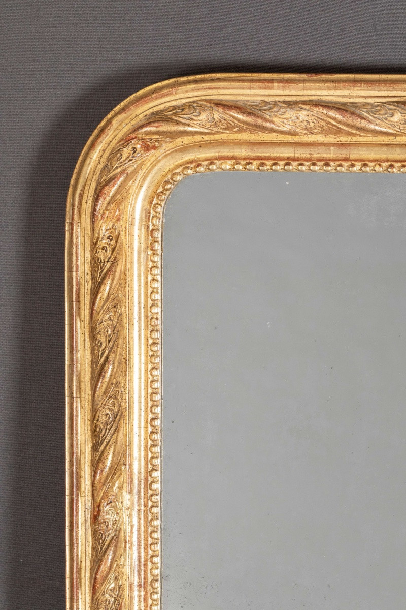 Grande glace Louis-Philippe au mercure en bois doré – XIXe siècle-photo-6