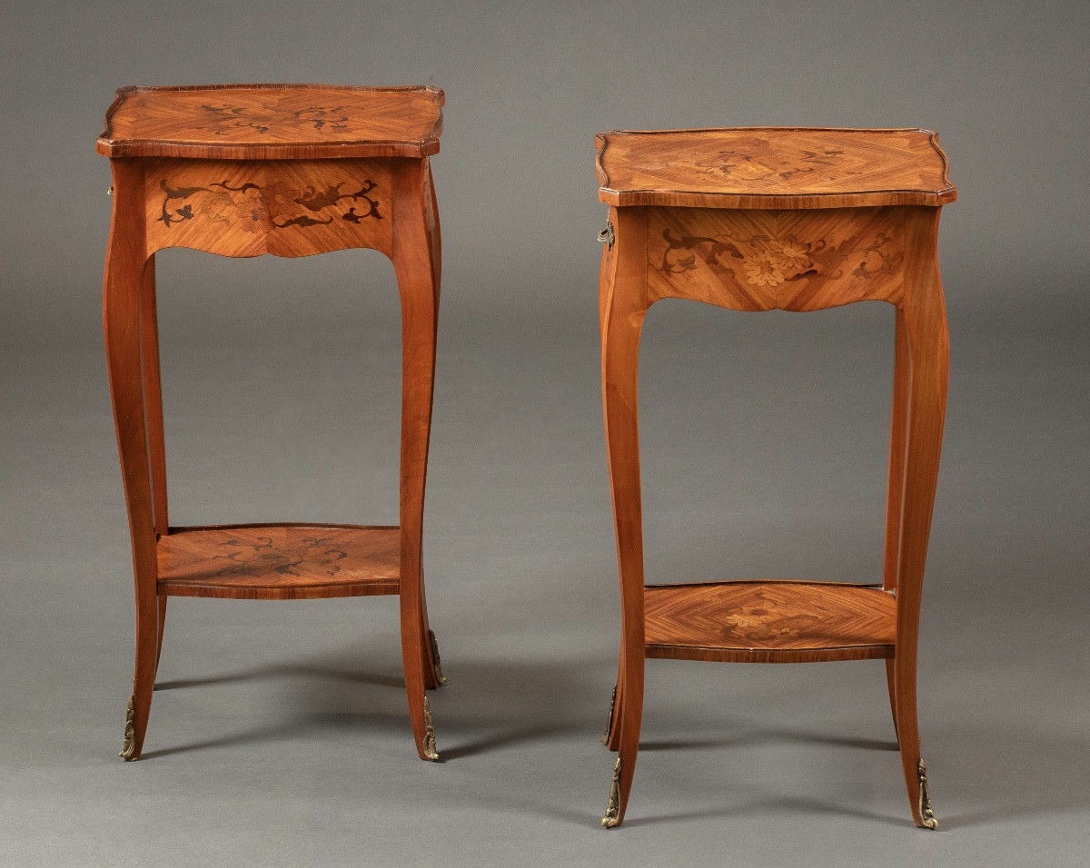 Pair Of Louis XV Style Side Tables - 20th Century