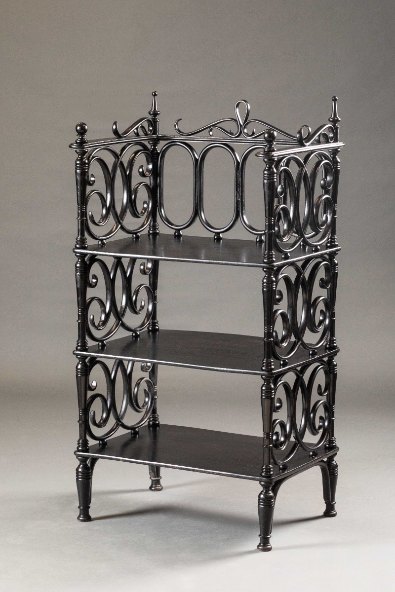 Étagère de salon Napoléon III en bois noirci – XIXe siècle-photo-3
