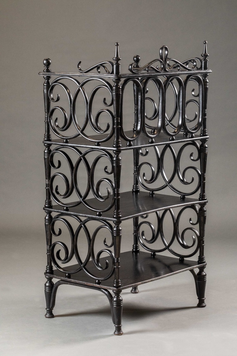 Étagère de salon Napoléon III en bois noirci – XIXe siècle-photo-2