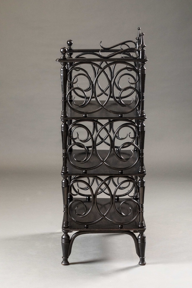 Étagère de salon Napoléon III en bois noirci – XIXe siècle-photo-4