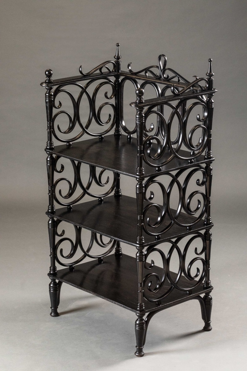 Étagère de salon Napoléon III en bois noirci – XIXe siècle-photo-6