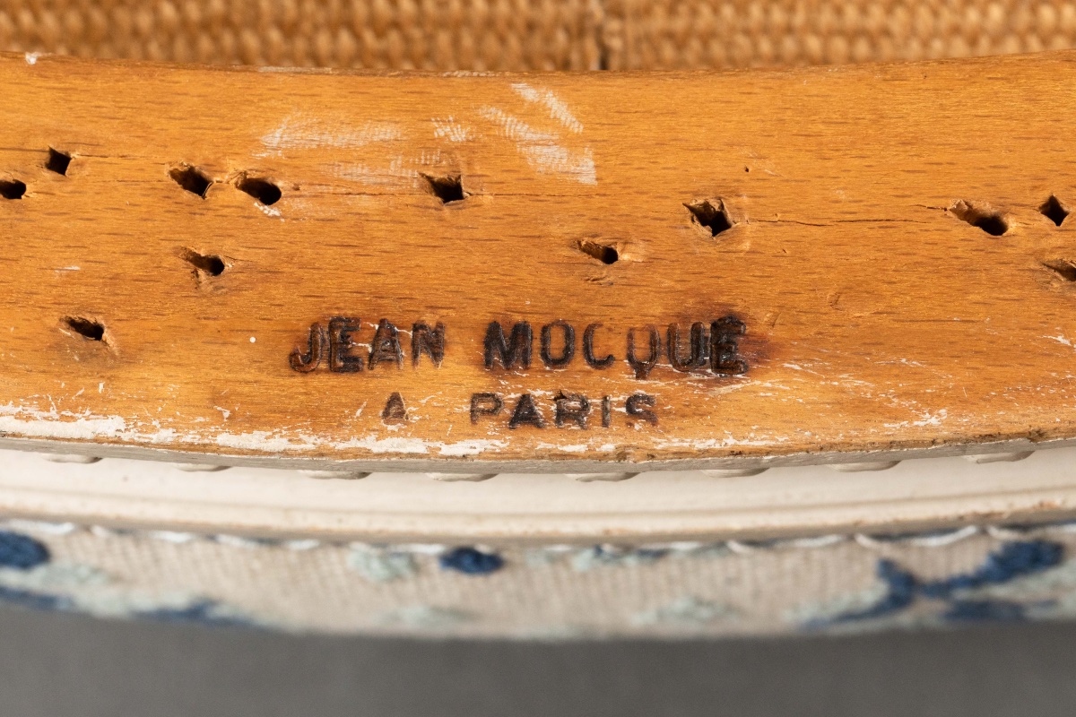Paire de repose-pieds estampillés Jean Mocque à Paris-photo-3