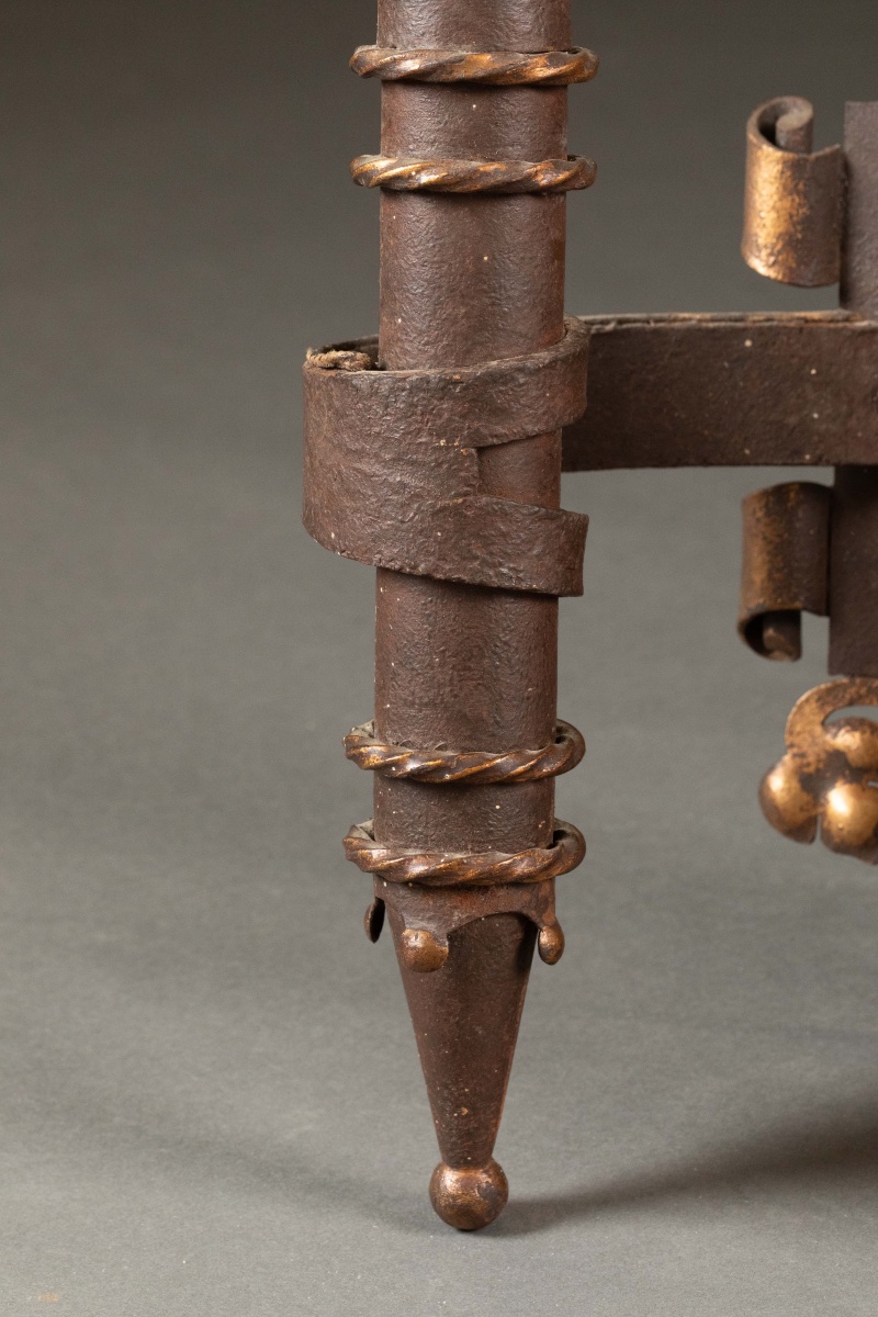 Pair Of Neo-gothic Wrought-iron Wall Sconces-photo-4