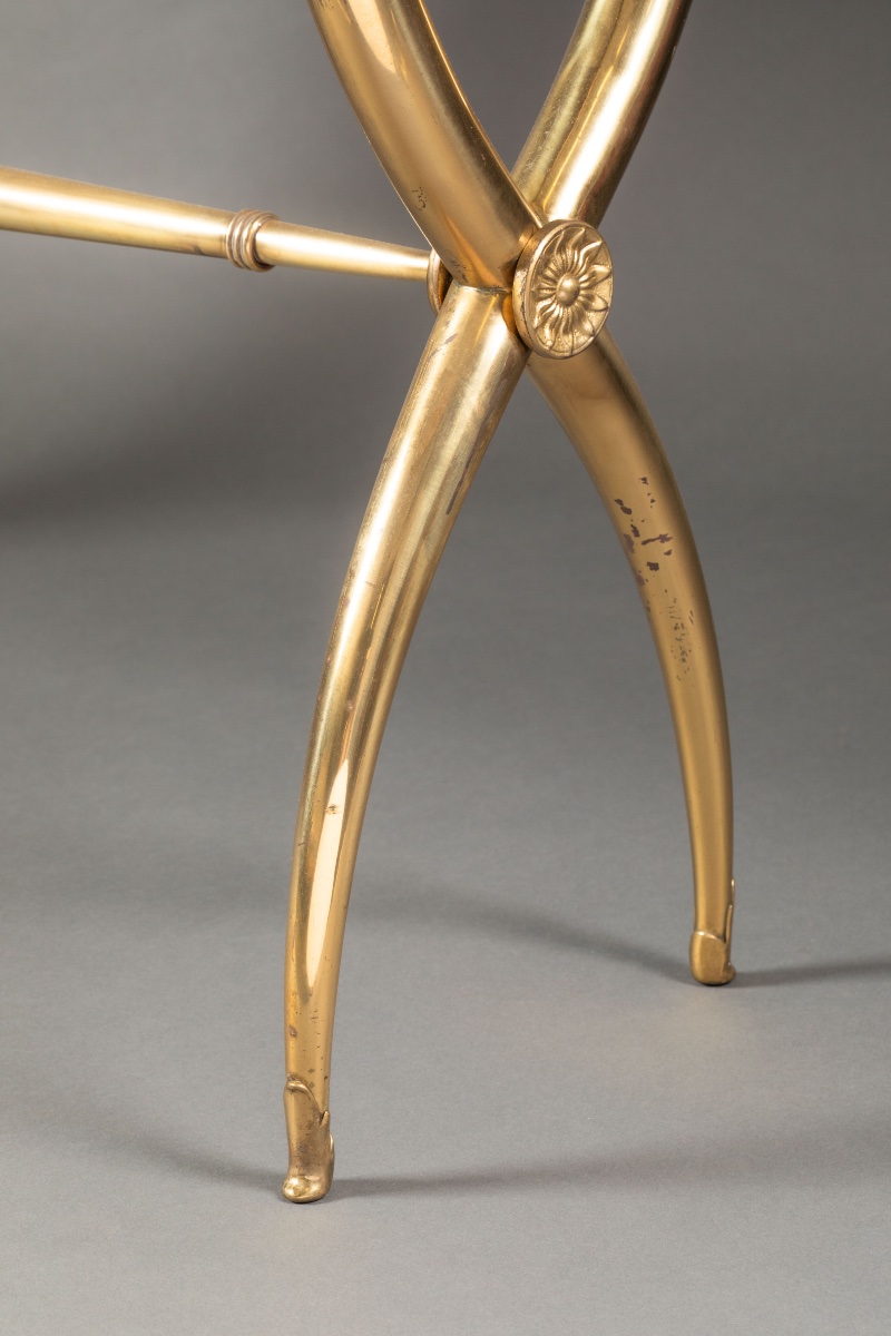 Empire-style Console Table In Mahogany, Gilded Bronze, And An Onyx Top-photo-2