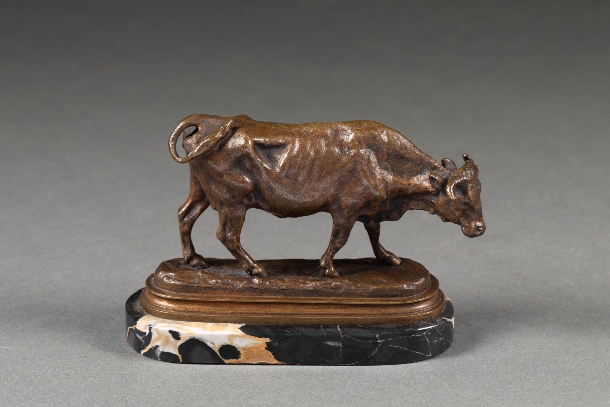 Paire de bronzes animaliers, Taureau et Vache, d’après Rosa Bonheur, fin XIXe siècle-photo-2