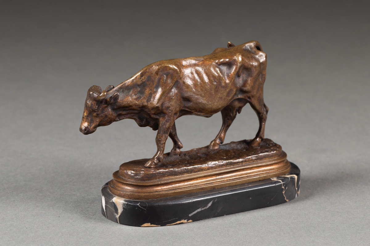 Paire de bronzes animaliers, Taureau et Vache, d’après Rosa Bonheur, fin XIXe siècle-photo-4