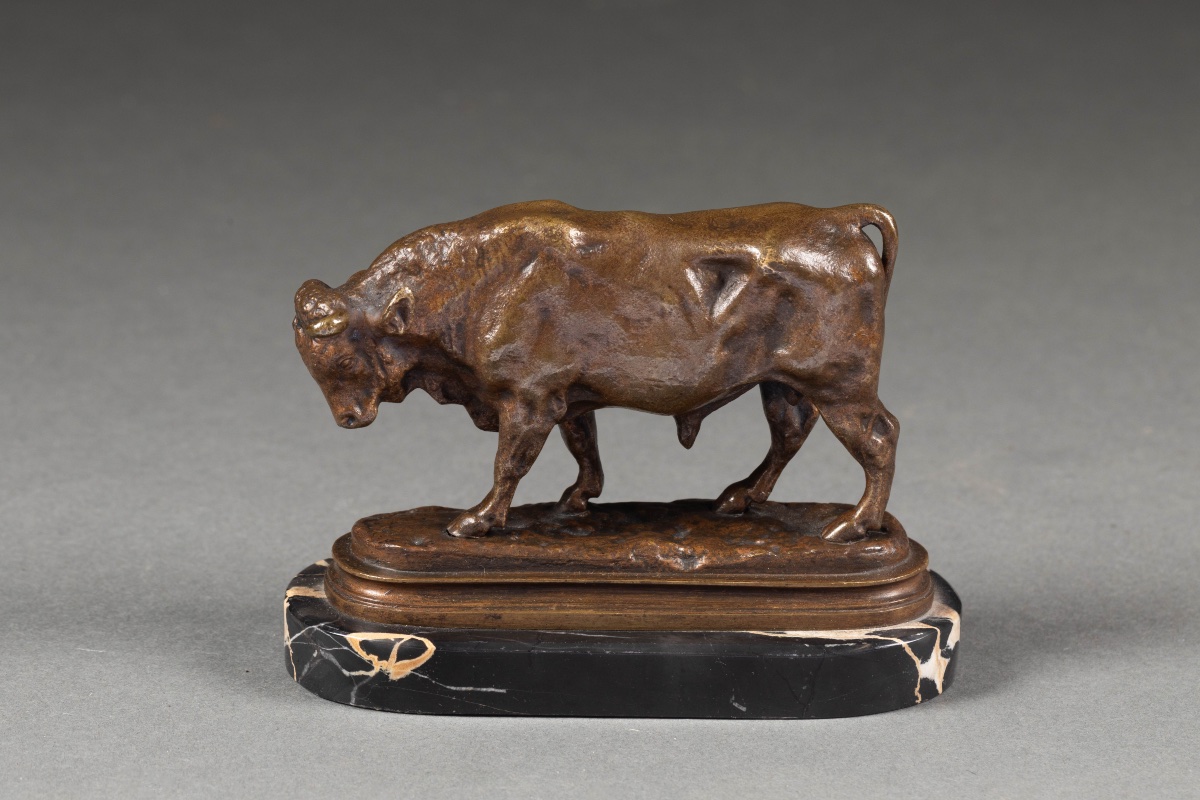 Paire de bronzes animaliers, Taureau et Vache, d’après Rosa Bonheur, fin XIXe siècle-photo-2