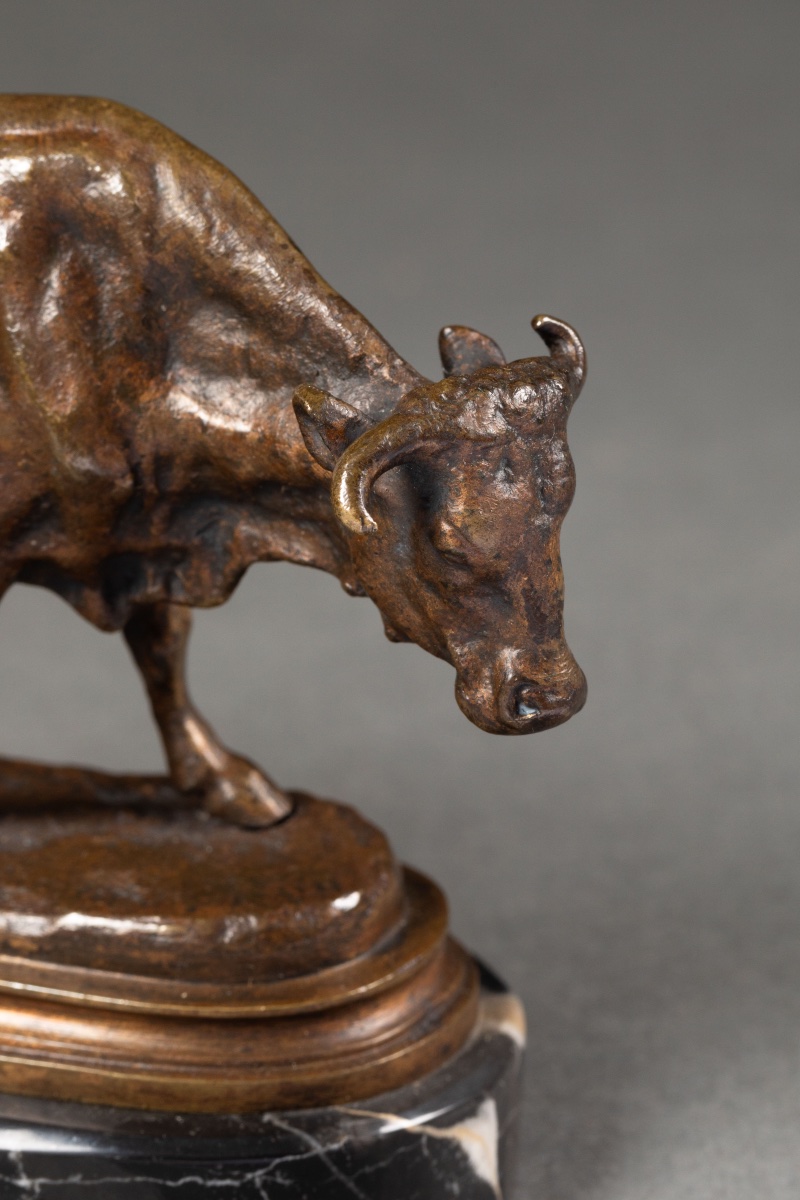 Paire de bronzes animaliers, Taureau et Vache, d’après Rosa Bonheur, fin XIXe siècle-photo-4