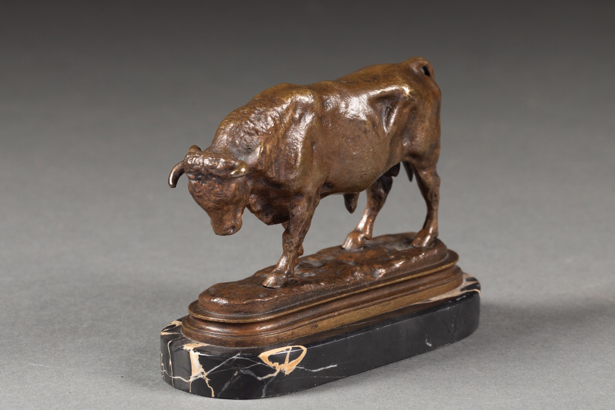 Paire de bronzes animaliers, Taureau et Vache, d’après Rosa Bonheur, fin XIXe siècle-photo-6
