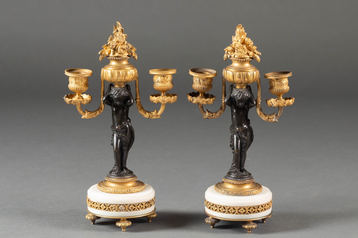 Louis XVI-style Gilded Bronze Mantelpiece Finial, Samuel Marti-photo-8
