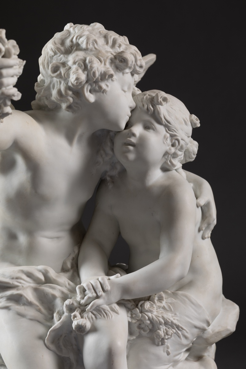 Important groupe en biscuit de porcelaine signé Auguste Moreau – Fin XIXᵉ siècle-photo-6