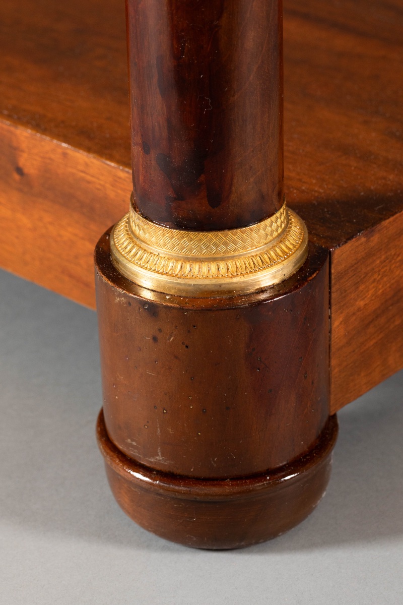 Console d’époque Empire en acajou et bronzes dorés, début XIXᵉ siècle-photo-7