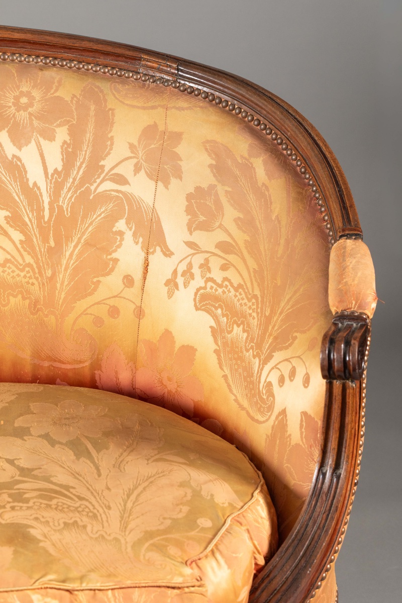 Antique Louis XVI Wicker-style Sofa In Walnut, Circa 1780-photo-2