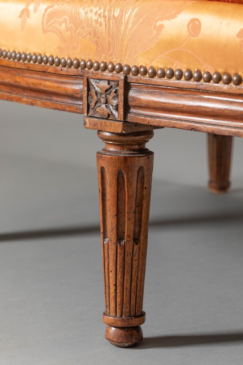 Antique Louis XVI Wicker-style Sofa In Walnut, Circa 1780-photo-7