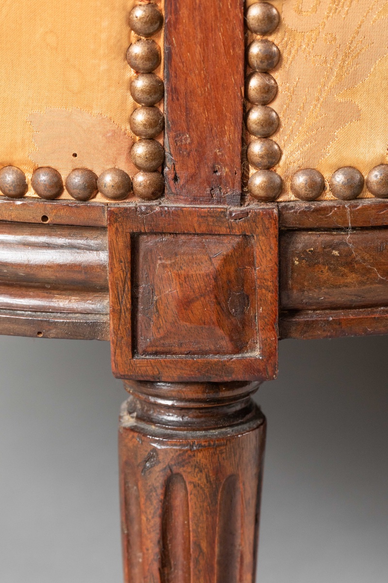 Antique Louis XVI Wicker-style Sofa In Walnut, Circa 1780-photo-8