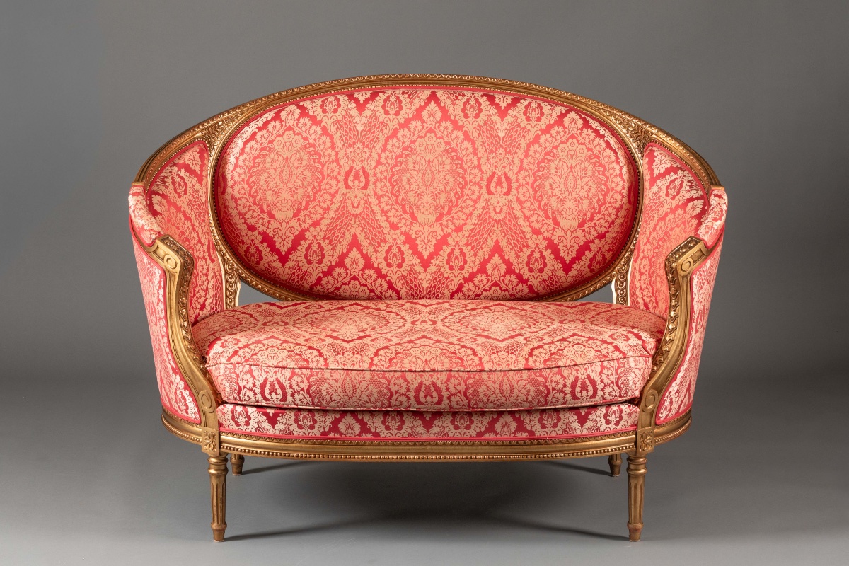 Louis XVI-style Wicker Sofa – 20th Century-photo-2