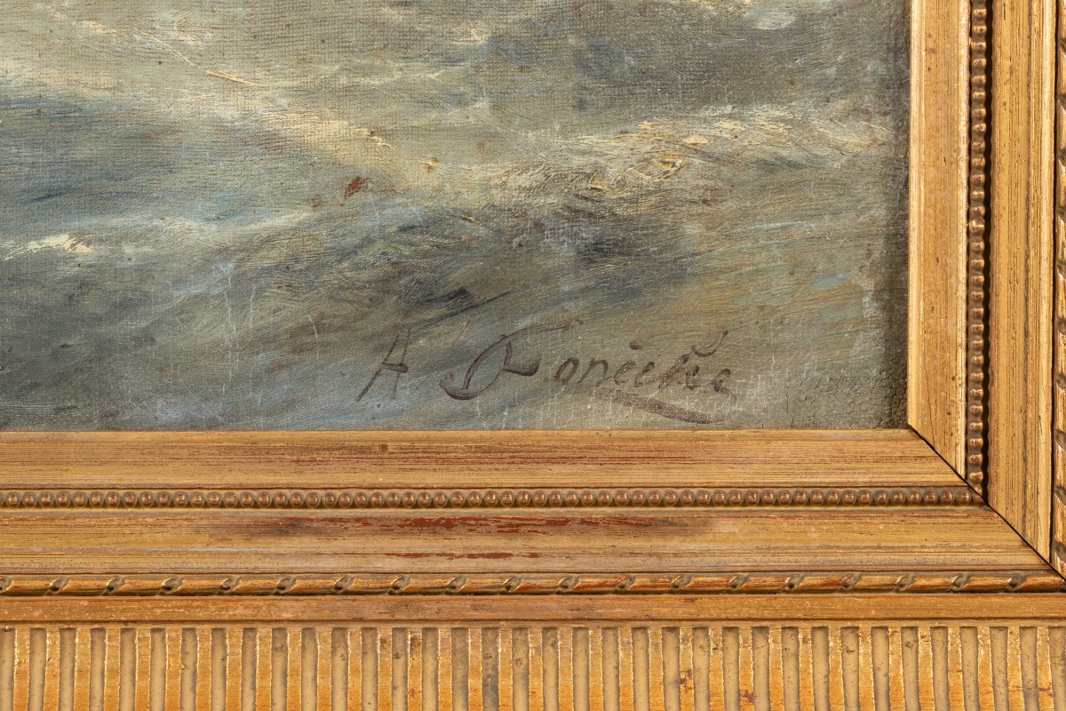 André FONÈCHE (1851-1942) Sortie en mer aux Pays-Bas-photo-4
