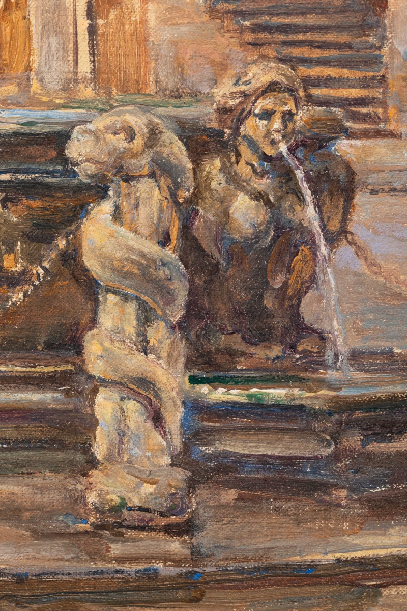 Charles Michel (Liège 1874 – Mexico 1967) – Fontaine, huile sur toile, Bruxelles-photo-5