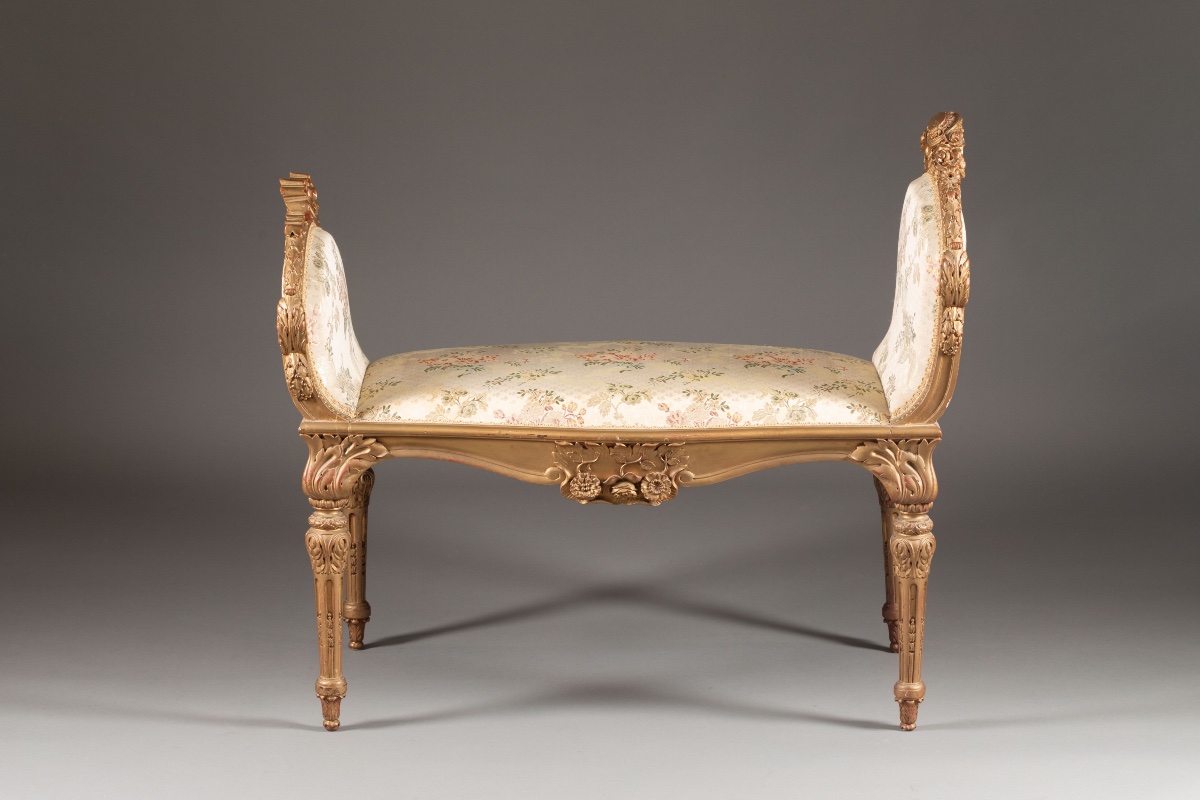 Louis XV-style Bench In Carved And Gilded Wood – 19th Century-photo-2