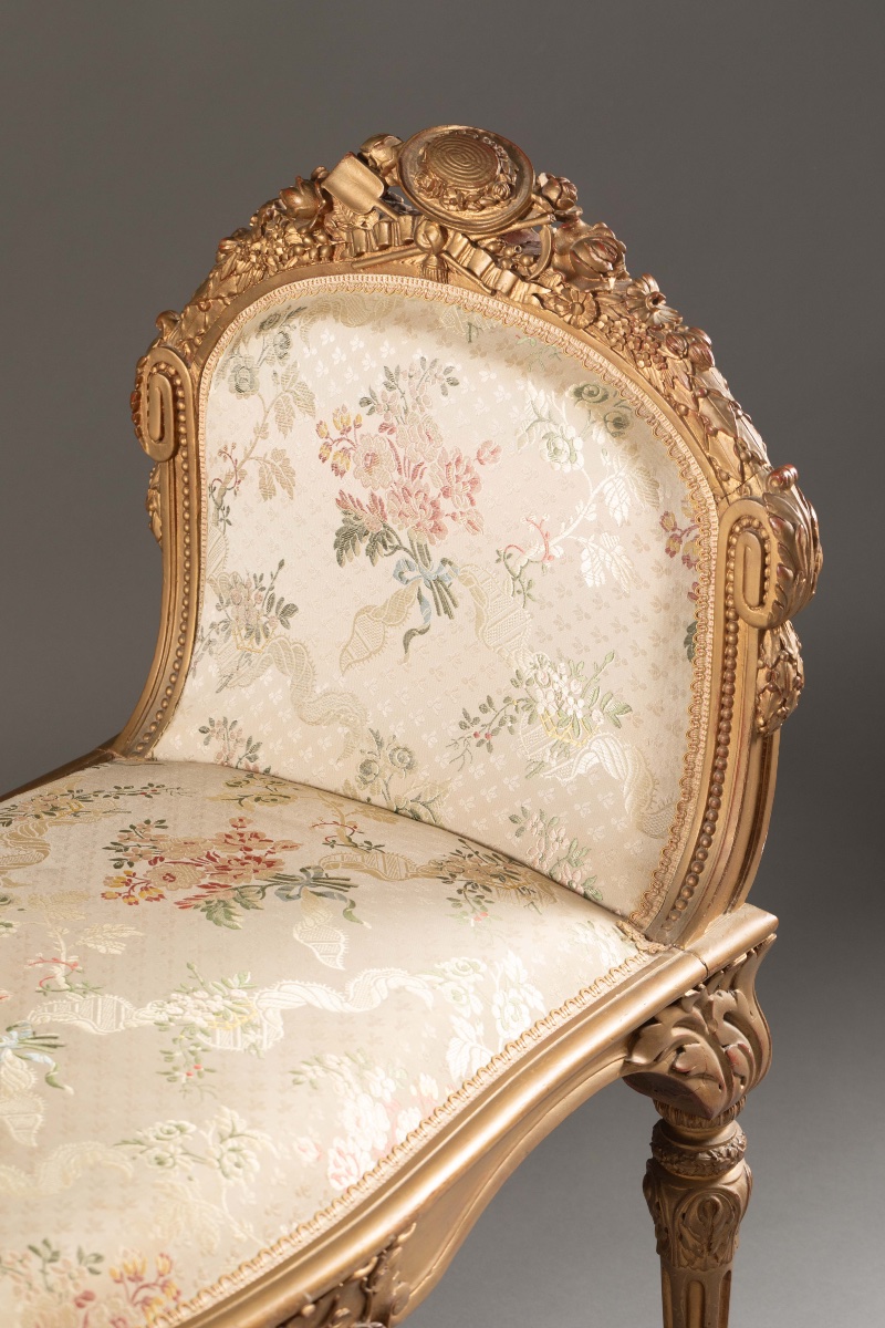 Louis XV-style Bench In Carved And Gilded Wood – 19th Century-photo-2