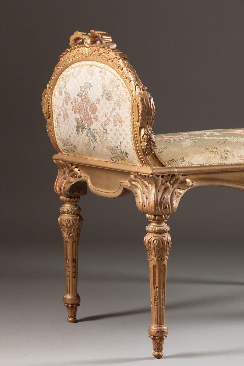 Louis XV-style Bench In Carved And Gilded Wood – 19th Century-photo-3