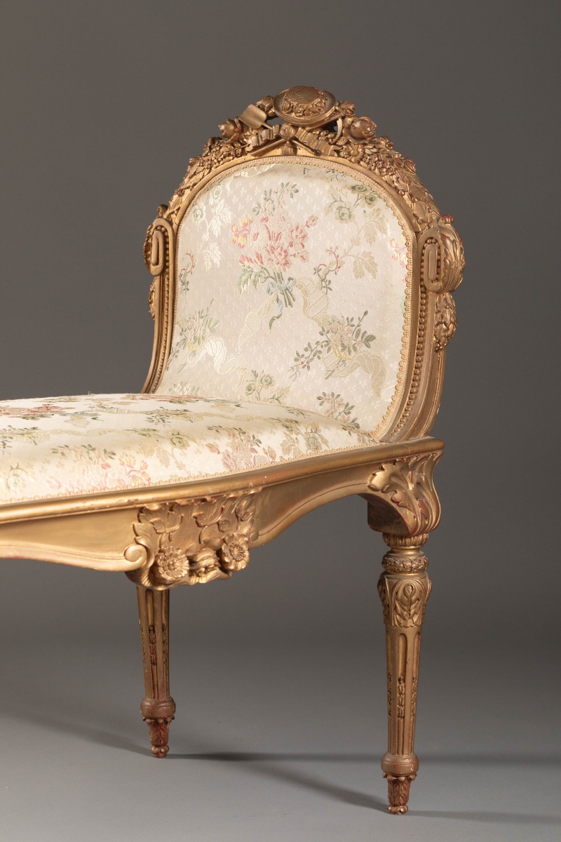 Louis XV-style Bench In Carved And Gilded Wood – 19th Century-photo-4
