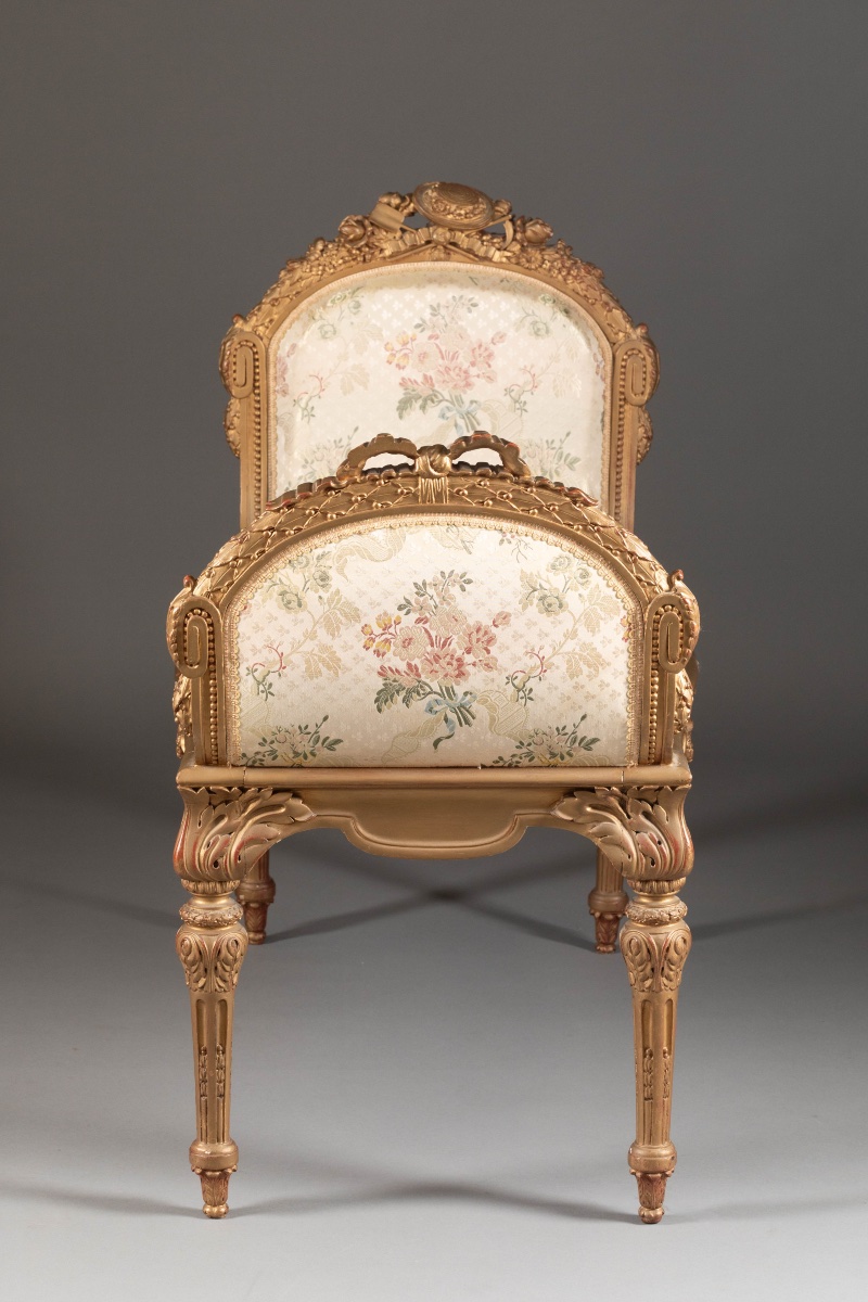 Louis XV-style Bench In Carved And Gilded Wood – 19th Century-photo-5