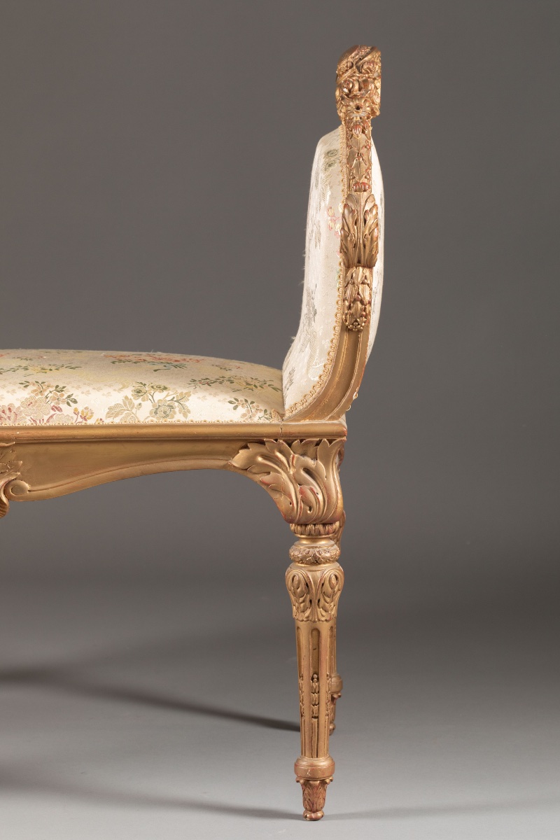 Louis XV-style Bench In Carved And Gilded Wood – 19th Century-photo-6