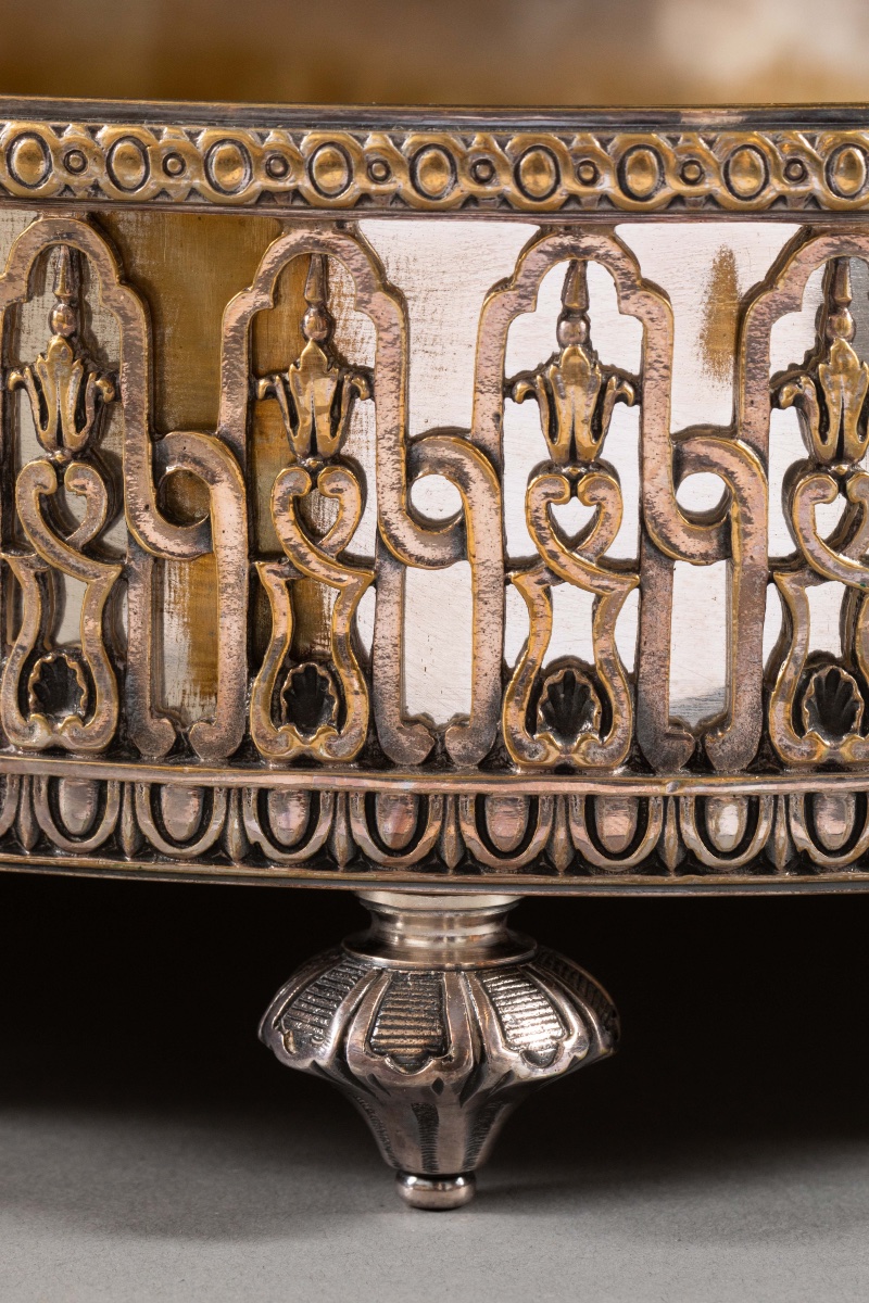 Jardinière / surtout de table en bronze argenté, Cailar-Bayard, Paris, XIXᵉ siècle-photo-3