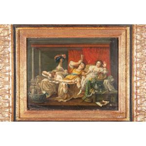   Simon Horsin-déon. Bacchic Gaiety Painting On Panel