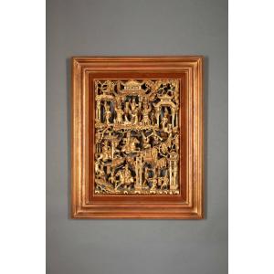 Carved Panel China 19th Century 