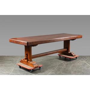 Importante table monastère de ferme en chêne massif – Longueur 253 cm
