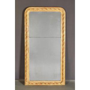 Grande glace Louis-Philippe au mercure en bois doré – XIXe siècle