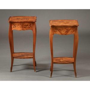 Pair Of Louis XV Style Side Tables - 20th Century