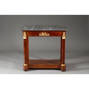 Console d’époque Empire en acajou et bronzes dorés, début XIXᵉ siècle