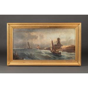 André FONÈCHE (1851-1942) Sortie en mer aux Pays-Bas