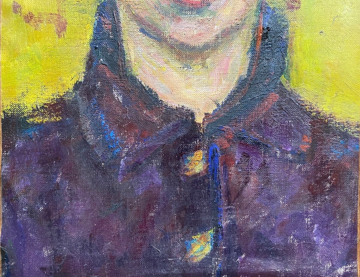 Portrait De Femme. Ecole Française Début XXème. Huile Sur Toile.-photo-3