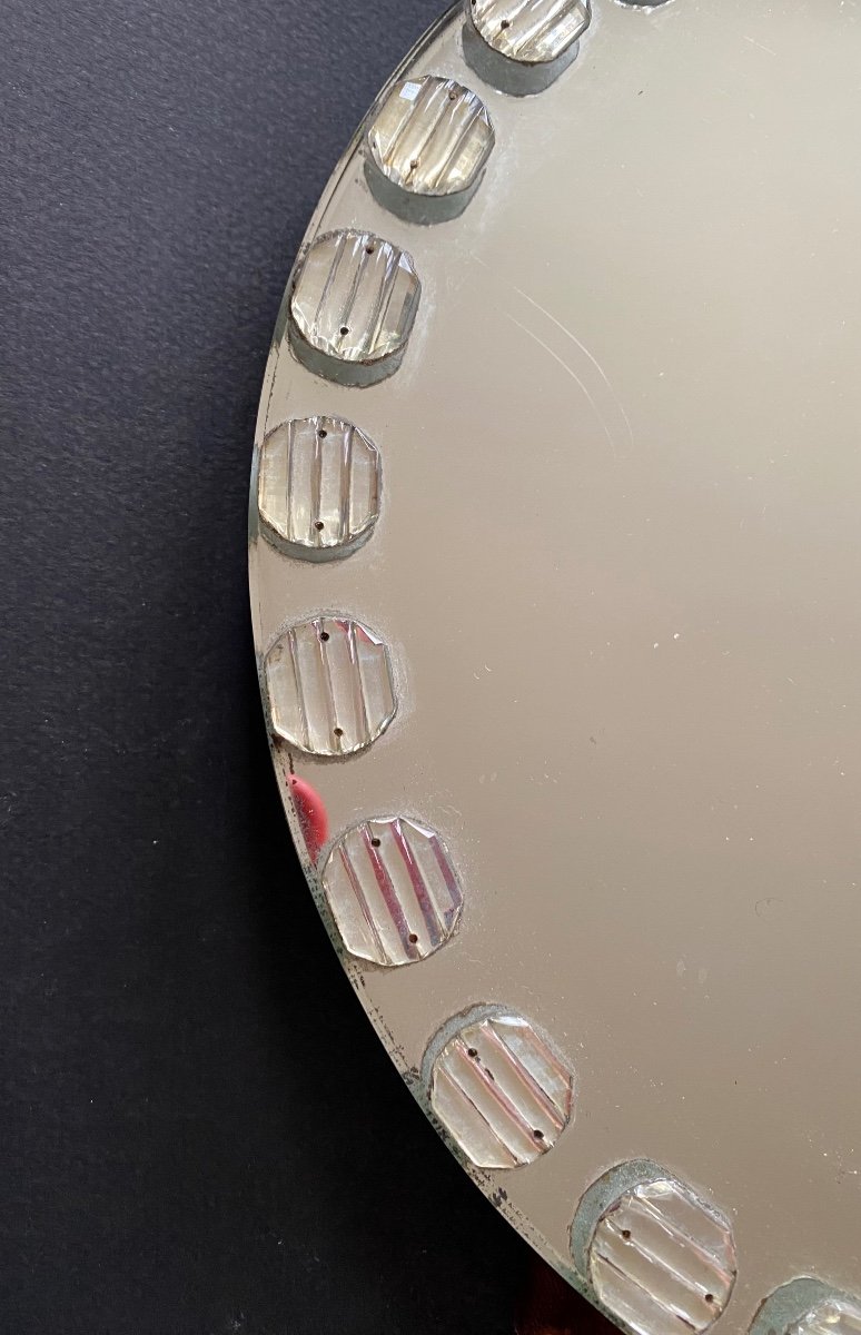 Art Deco Table Mirror. Decor Of Added Pastilles.-photo-2