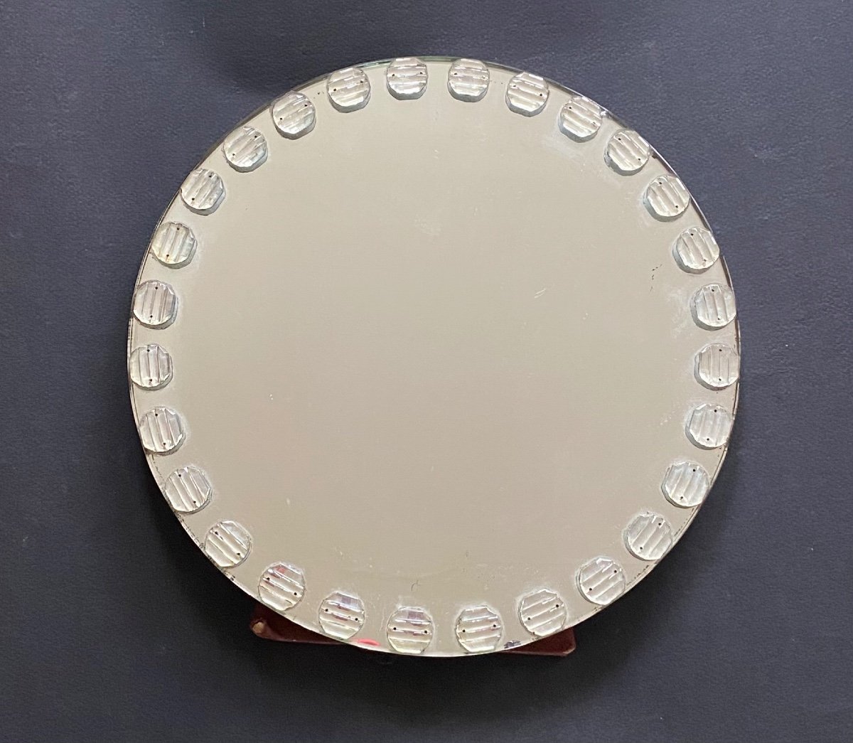 Art Deco Table Mirror. Decor Of Added Pastilles.
