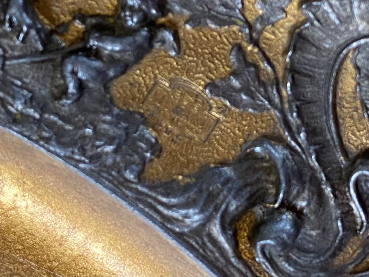 Jules Brateau. Rare Pewter Dish. Monogram Of Louis XV, Fleur-de-lys And Royal Crown.-photo-4