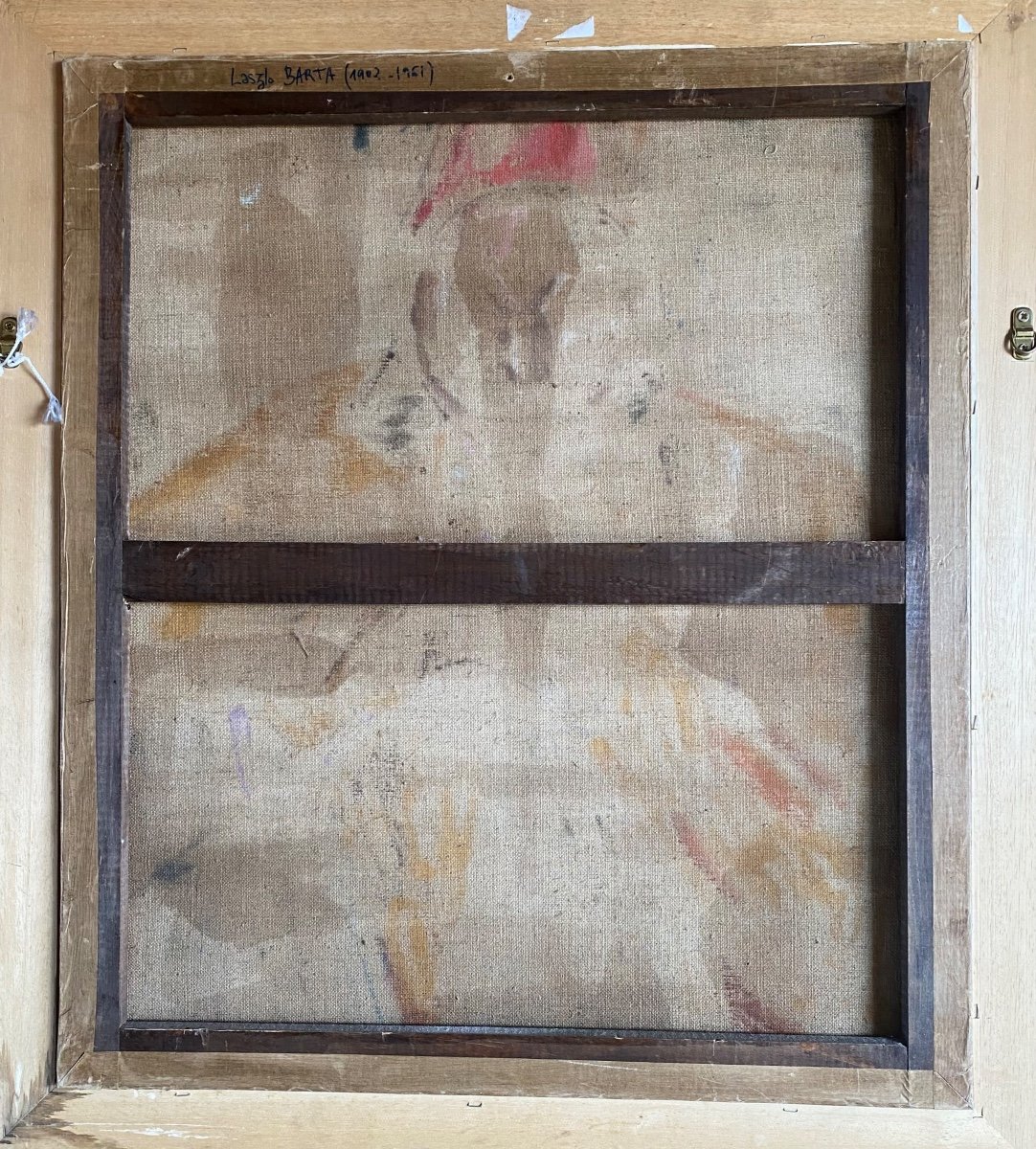 Lazlo Barta. “portrait Of A Man Wearing A Fez”. Framed Oil On Canvas. Mid. XXth.-photo-4