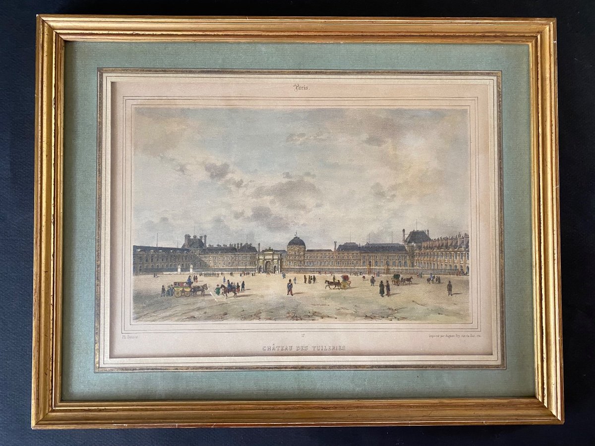 «Le Château Des Tuileries ». Lithographie En Couleurs Milieu XIXème. Ph. Benoît Et A. Bry.