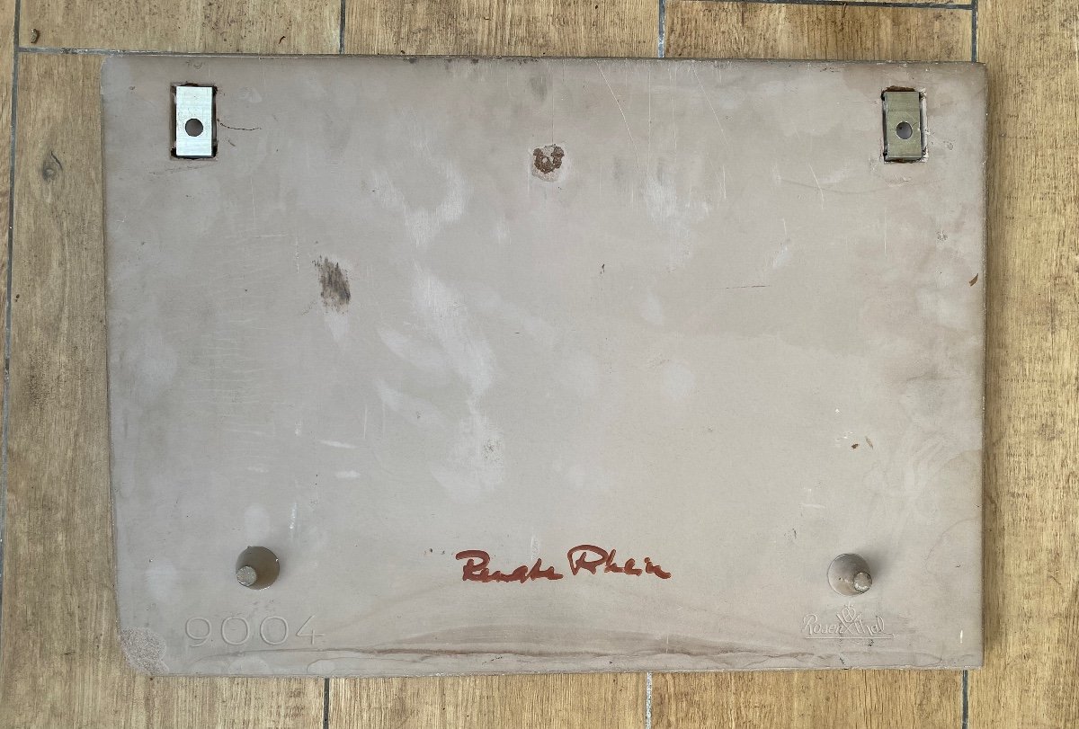 Renate Rhein For Rosenthal. Glazed Ceramic Wall Plaque. 1960s. Still Life.-photo-4